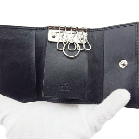 GUCCI Key Case GG Canvas Canvas x Leather Authentic USED - Picture 9 of 9